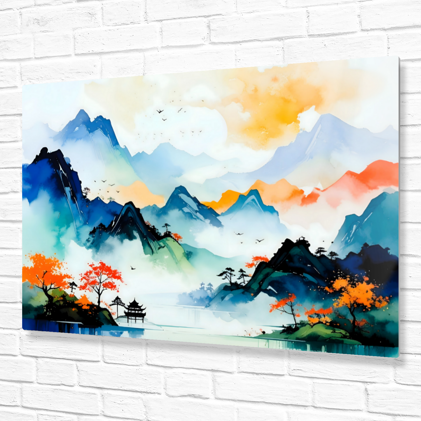 Oriental Watercolour, OW4, Printed on Gloss Aluminium To Enhance Colour And Details, Unique Images, A Gift To Last A Lifetime...