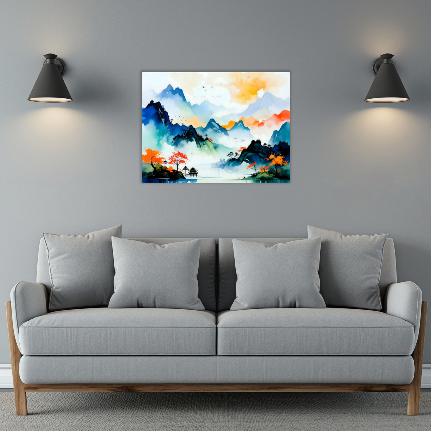 Oriental Watercolour, OW4, Printed on Gloss Aluminium To Enhance Colour And Details, Unique Images, A Gift To Last A Lifetime...