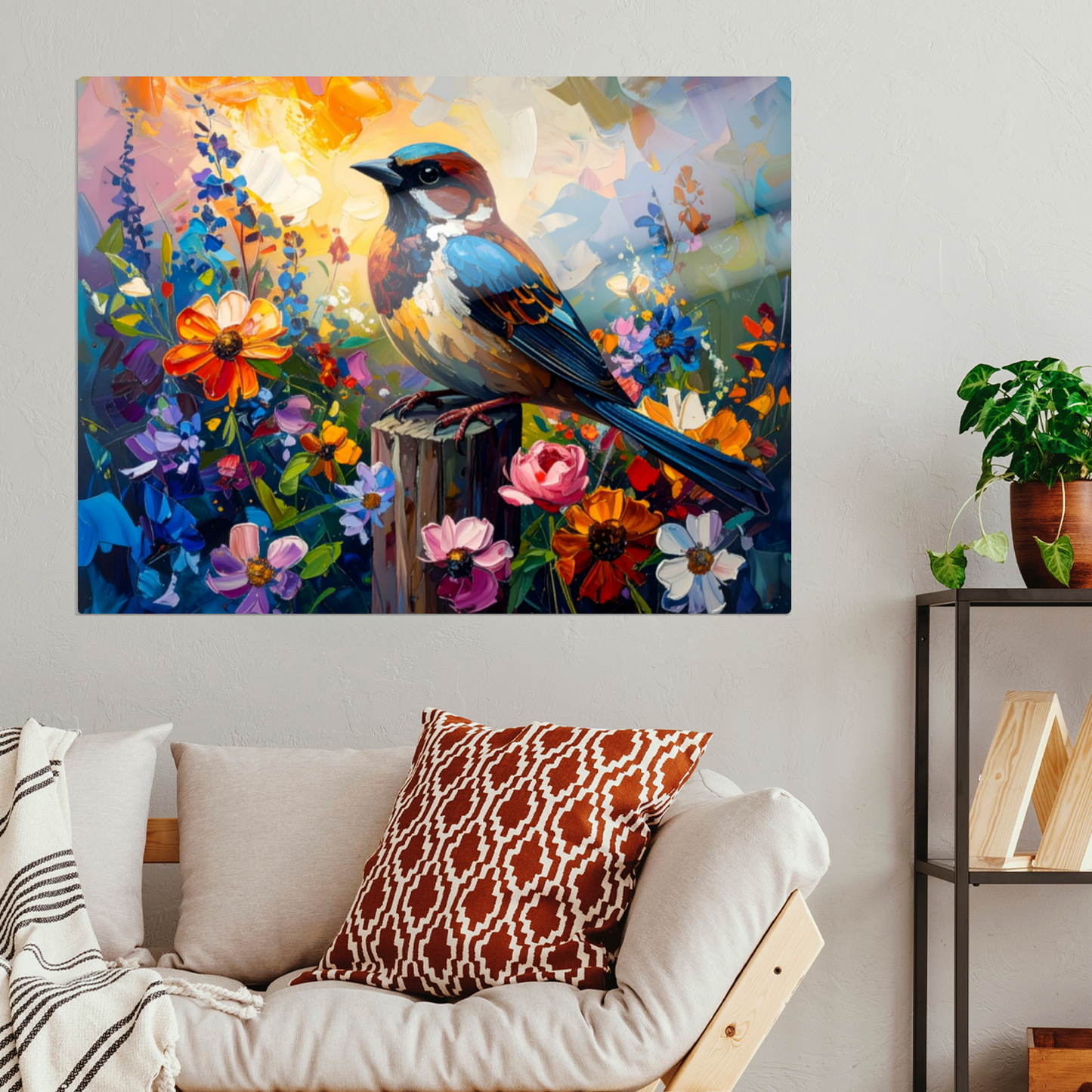 Sparrow, Fusion Art Print, Printed On Gloss Aluminium To Enhance Colour And Detail, Unique Gift Idea Print, A Gift That Will Lasts Forever