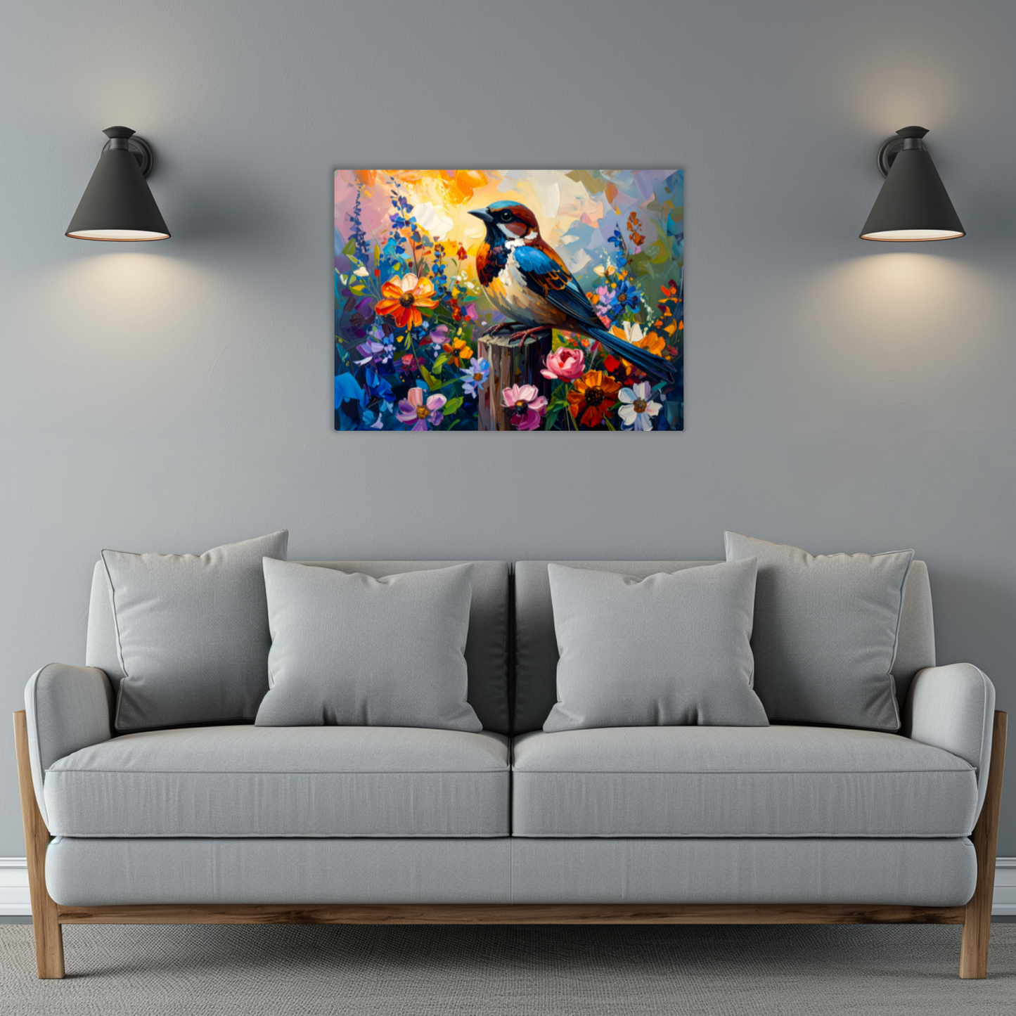 Sparrow, Fusion Art Print, Printed On Gloss Aluminium To Enhance Colour And Detail, Unique Gift Idea Print, A Gift That Will Lasts Forever
