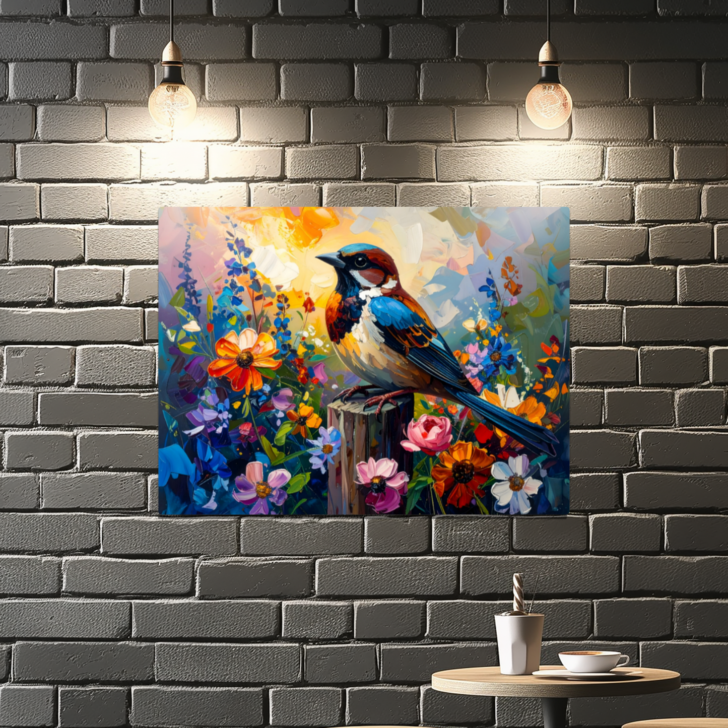 Sparrow, Fusion Art Print, Printed On Gloss Aluminium To Enhance Colour And Detail, Unique Gift Idea Print, A Gift That Will Lasts Forever