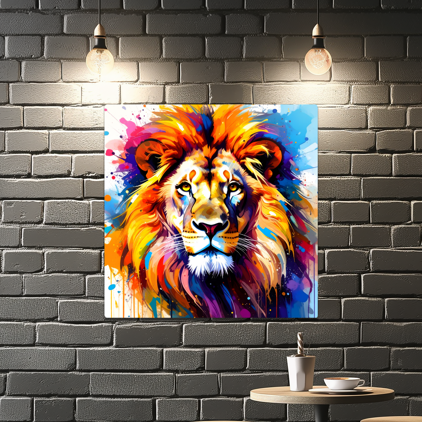 Lion Print LP1, Printed On High Gloss Aluminium To Enhance Colours And Detail, A Regal And Powerful Image, Art Is A Gift For A Lifertime...