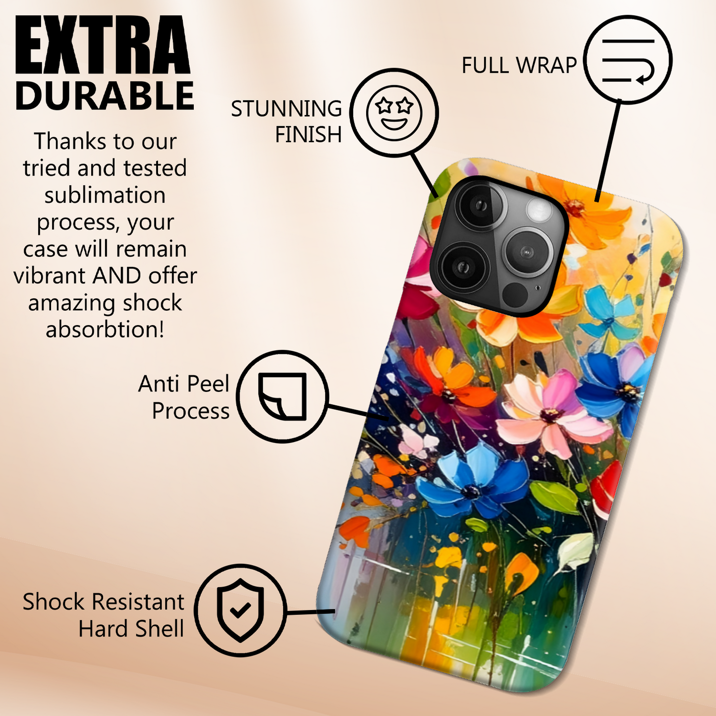 Wildflower 1, Magsafe Tough iPhone Case, Full Wrap Technology, Crafted From Premium Polycarbonate, Vivid Colours, Unique Image...