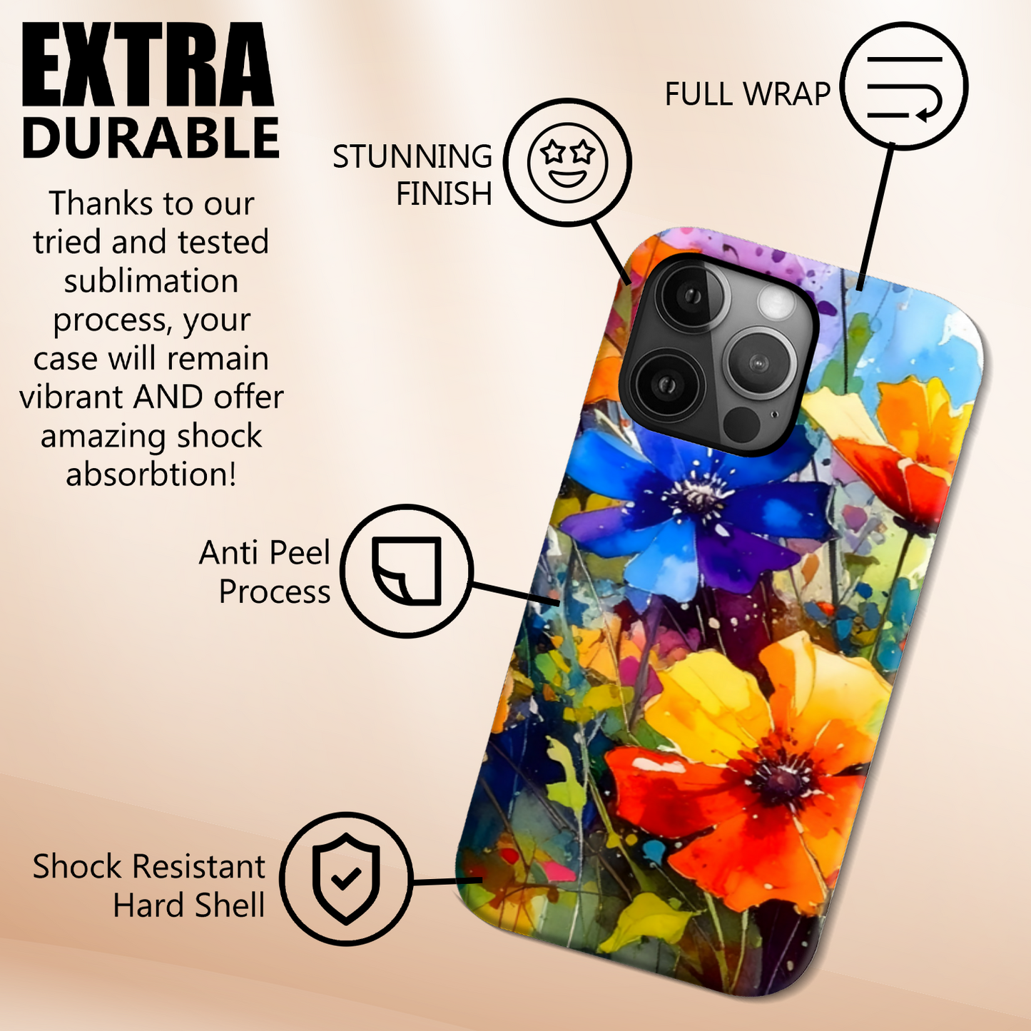 Wildflower Print 2, Magsafe Tough iPhone Case, Full Wrap Technology, Crafted From Premium Polycarbonate, Vivid Colours, Unique Image...