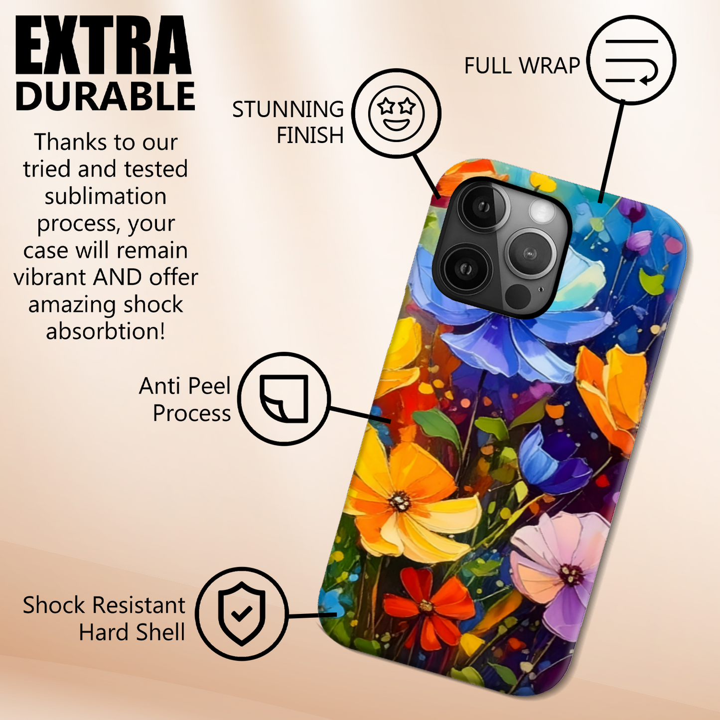 Wildflower Print 3, Magsafe Tough iPhone Case, Full Wrap Technology, Crafted From Premium Polycarbonate, Vivid Colours, Unique Image...