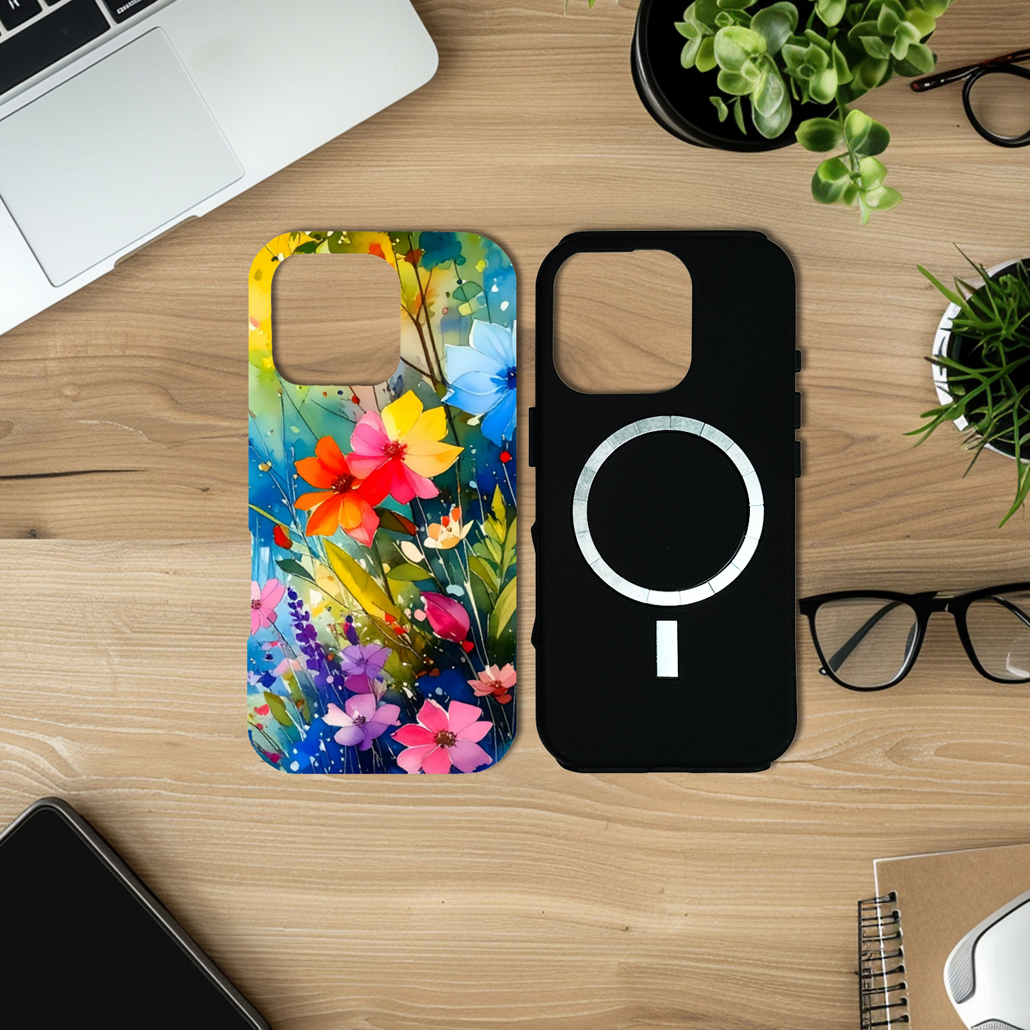 Wildflower Print 4, Magsafe Tough iPhone Case, Full Wrap Technology, Crafted From Premium Polycarbonate, Vivid Colours, Unique Image...