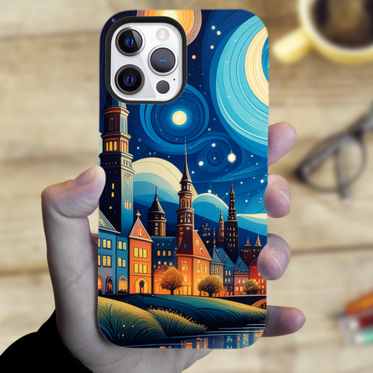 Night Landscape 4, Tough Phone Case, Full Wrap Technology, Crafted From Premium Polycarbonate, Vivid Colours, Unique Image...