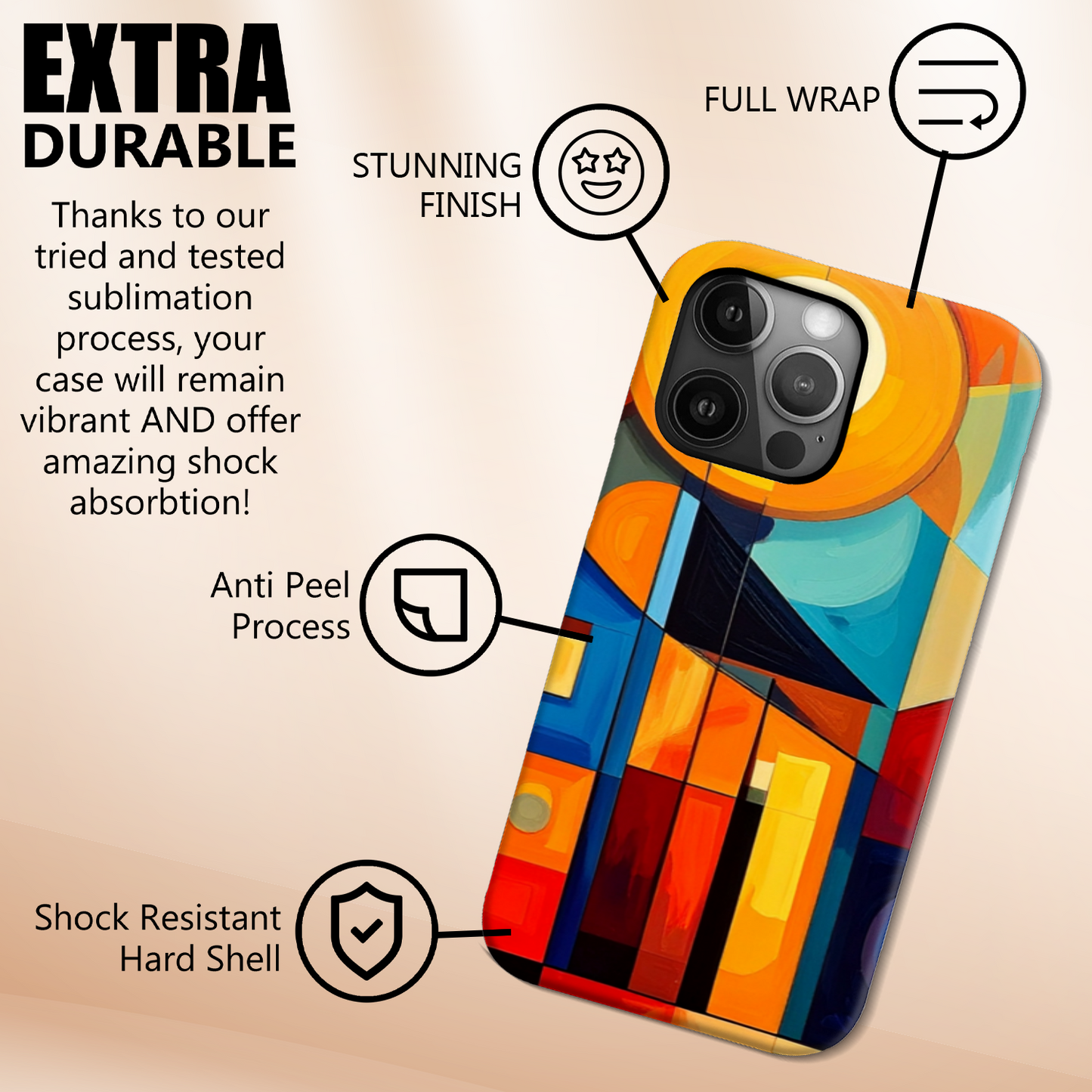 Picasso Style 1, Magsafe Tough iPhone Case, Full Wrap Technology, Crafted From Premium Polycarbonate, Vivid Colours, Unique Image...