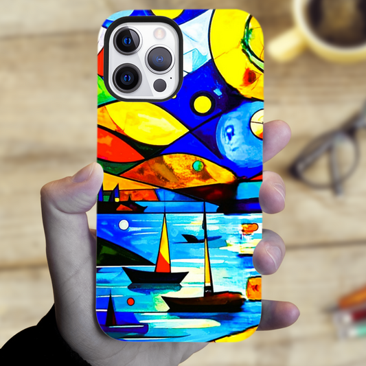 Cubism Style 3, Magsafe Tough iPhone Case, Full Wrap Technology, Crafted From Premium Polycarbonate, Unique Image...