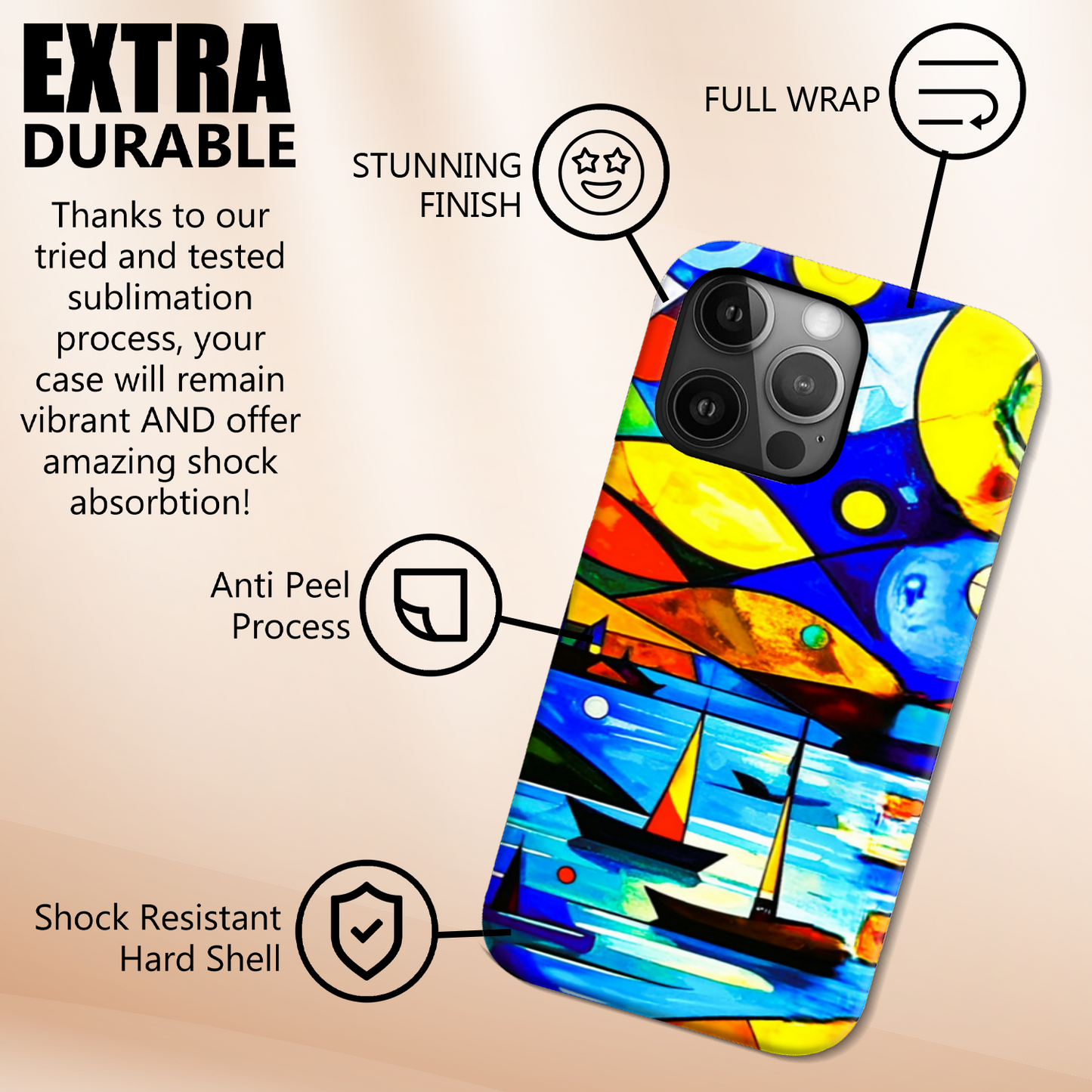 Picasso Style 3, Magsafe Tough iPhone Case, Full Wrap Technology, Crafted From Premium Polycarbonate, Vivid Colours, Unique Image...
