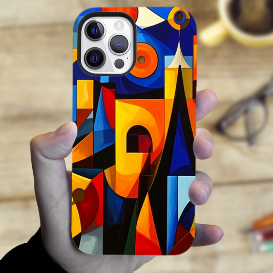 Cubism Style 4, Magsafe Tough iPhone Case, Full Wrap Technology, Crafted From Premium Polycarbonate, Unique Image...