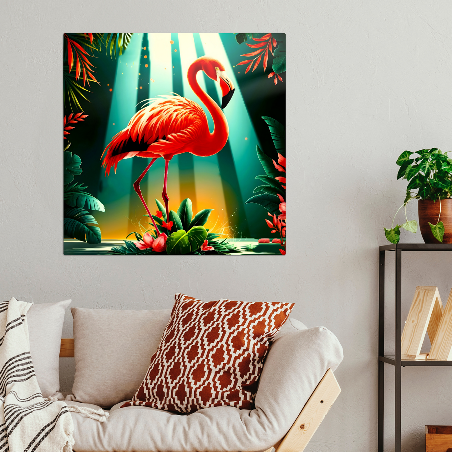 Flamingo 3, Printed On High Gloss Aluminium To Enhance Colour And Detail, Unique Image, Art Is A Gift For A Lifetime...