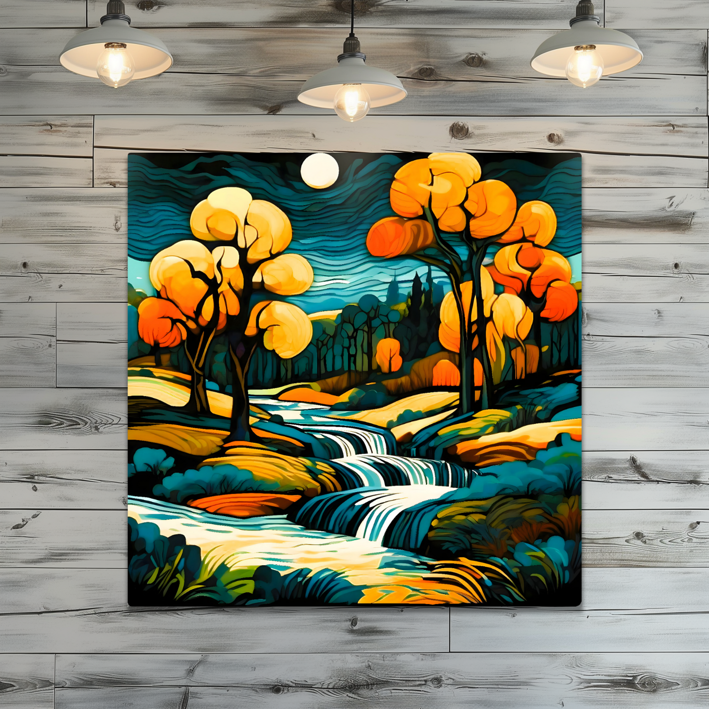 Downstream Forest 1, Printed On High Gloss Aluminium To Enhance Colour And Detail, Unique Image, Art Is A Gift For A Lifetime...
