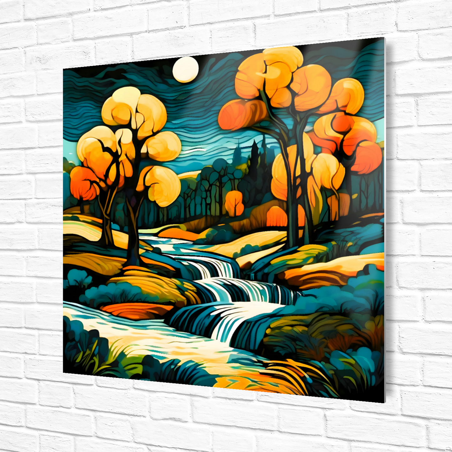 Downstream Forest 1, Printed On High Gloss Aluminium To Enhance Colour And Detail, Unique Image, Art Is A Gift For A Lifetime...