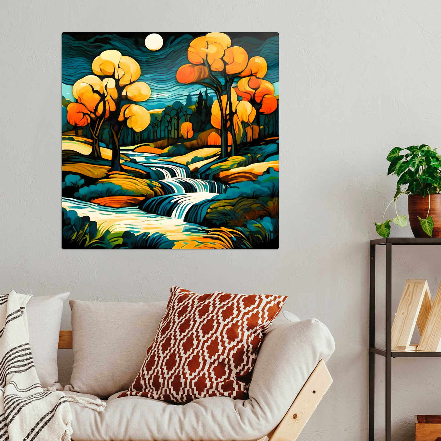 Downstream Forest 1, Printed On High Gloss Aluminium To Enhance Colour And Detail, Unique Image, Art Is A Gift For A Lifetime...