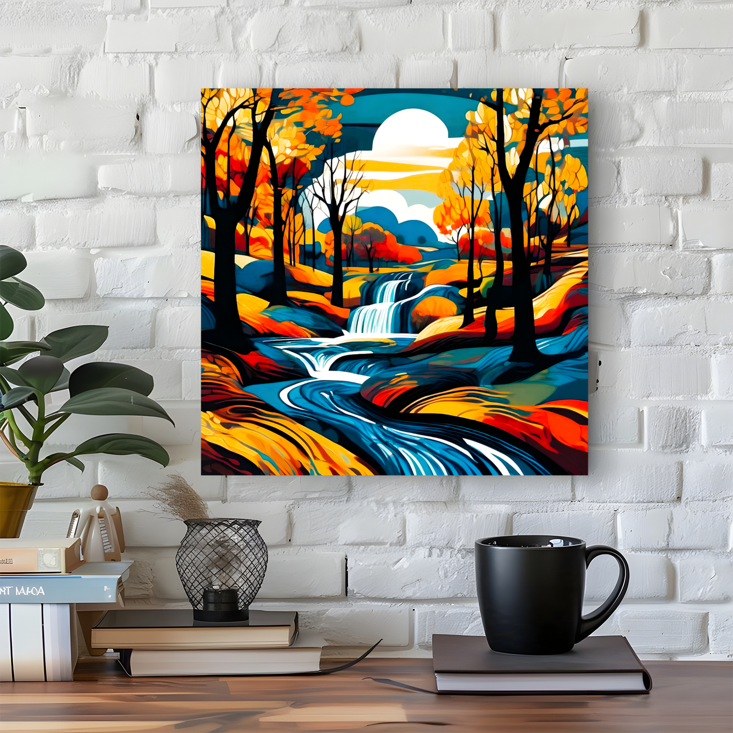Downstream Forest 3, Printed On High Quality Canvas, Unique Wall Art, Vivid Colour, Art A Gift For A Lifetime...