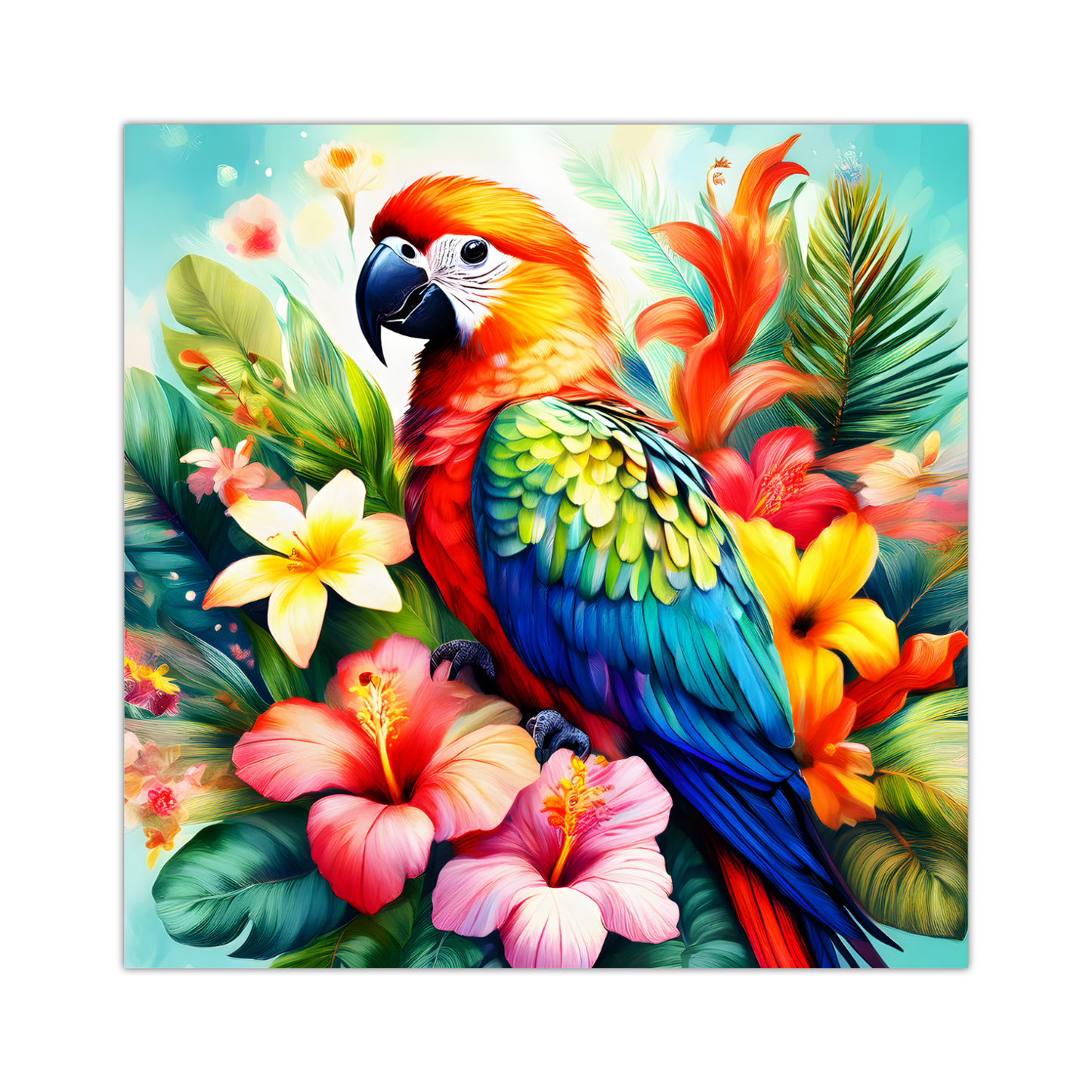 Parrot Print 1, Printed On Canvas, Vivid Colours, Art Prints, Box Canvas, Unique Images, A Gift To Last A Lifetime...