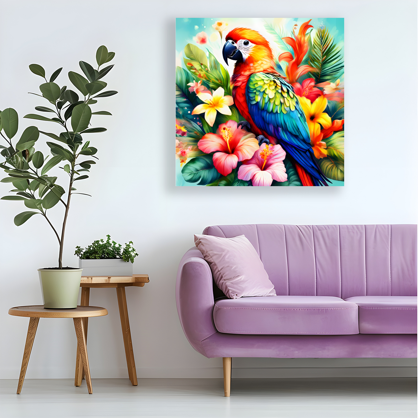 Parrot Print 1, Printed On Canvas, Vivid Colours, Art Prints, Box Canvas, Unique Images, A Gift To Last A Lifetime...