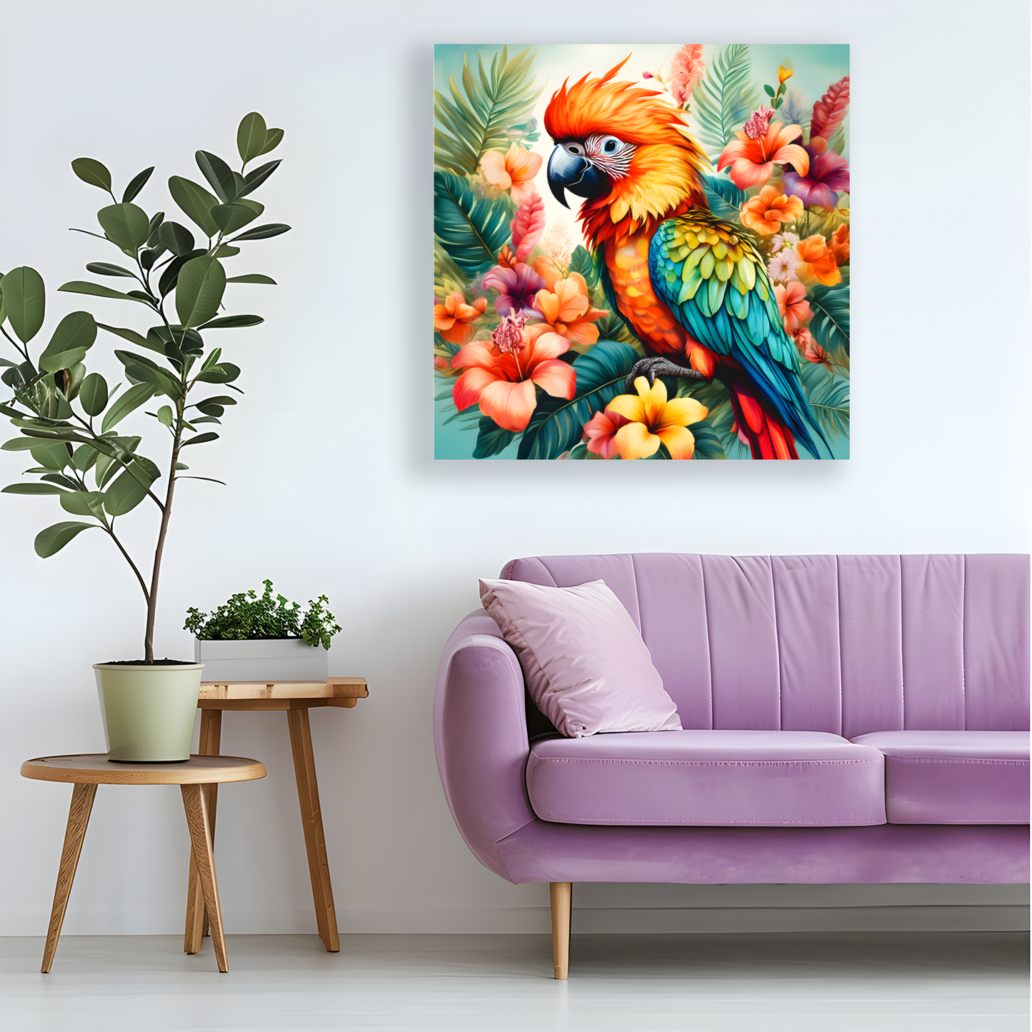 Parrot Print 3, Printed On Canvas, Vivid Colours, Art Prints, Box Canvas, Unique Images, A Gift To Last A Lifetime...