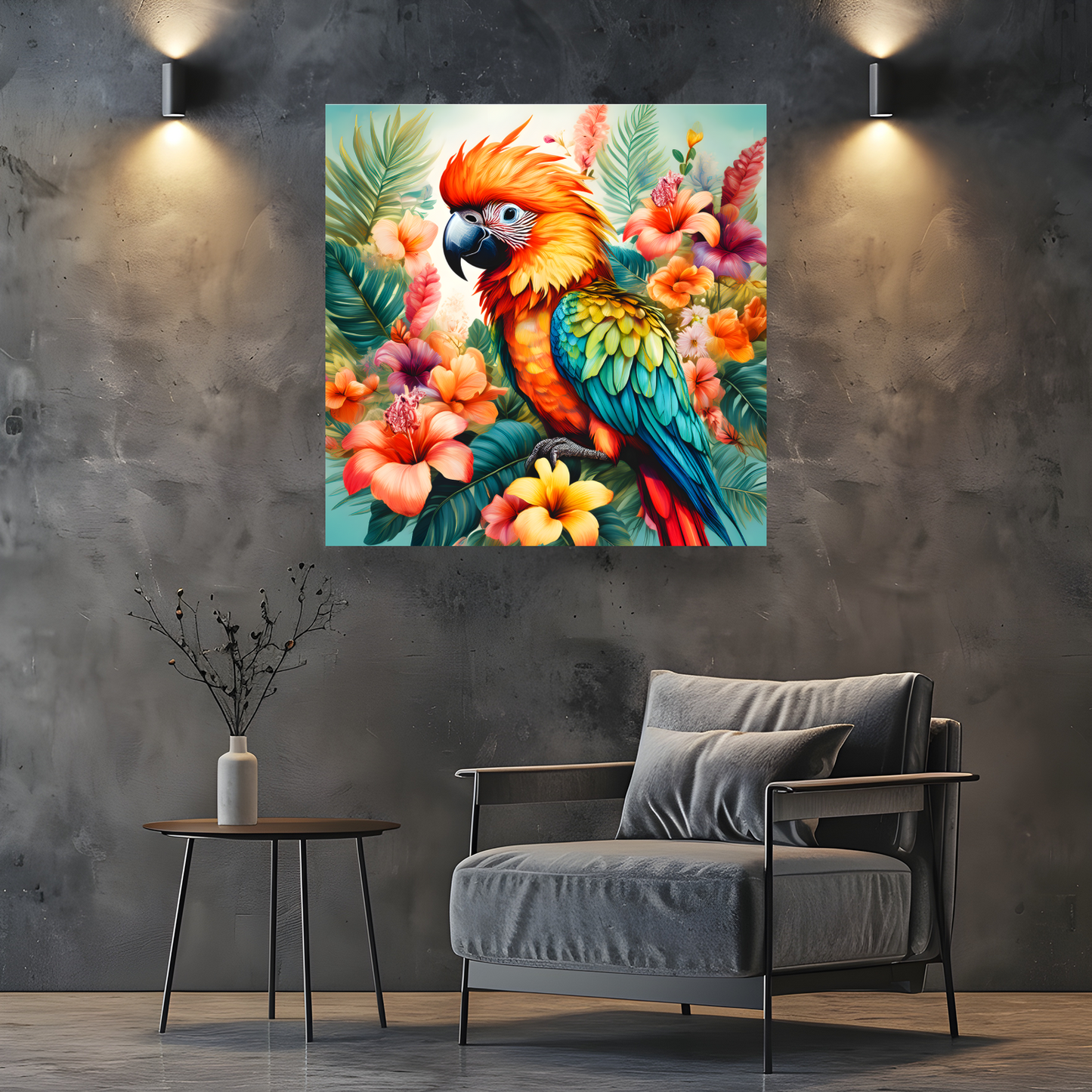 Parrot Print 3, Printed On Canvas, Vivid Colours, Art Prints, Box Canvas, Unique Images, A Gift To Last A Lifetime...