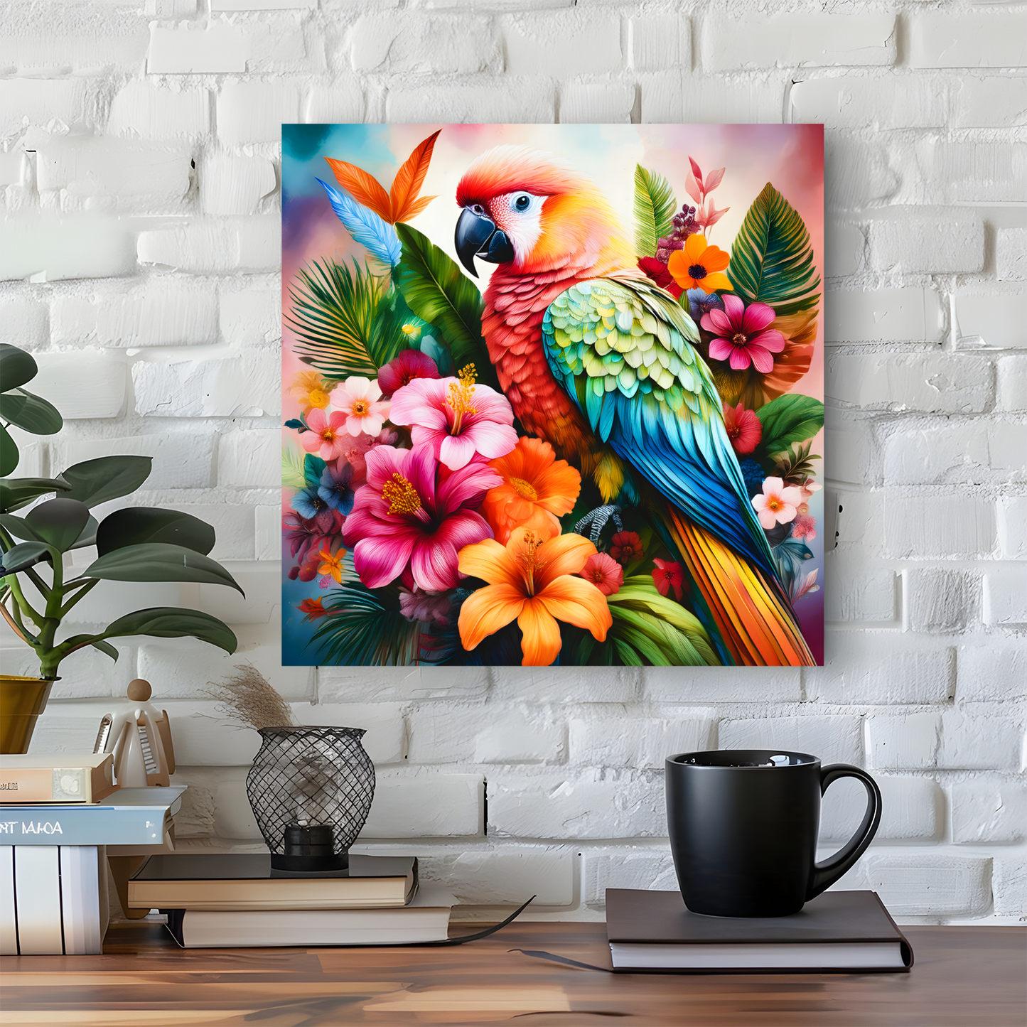 Parrot Print 4, Printed On Canvas, Vivid Colours, Art Prints, Box Canvas, Unique Images, A Gift To Last A Lifetime...