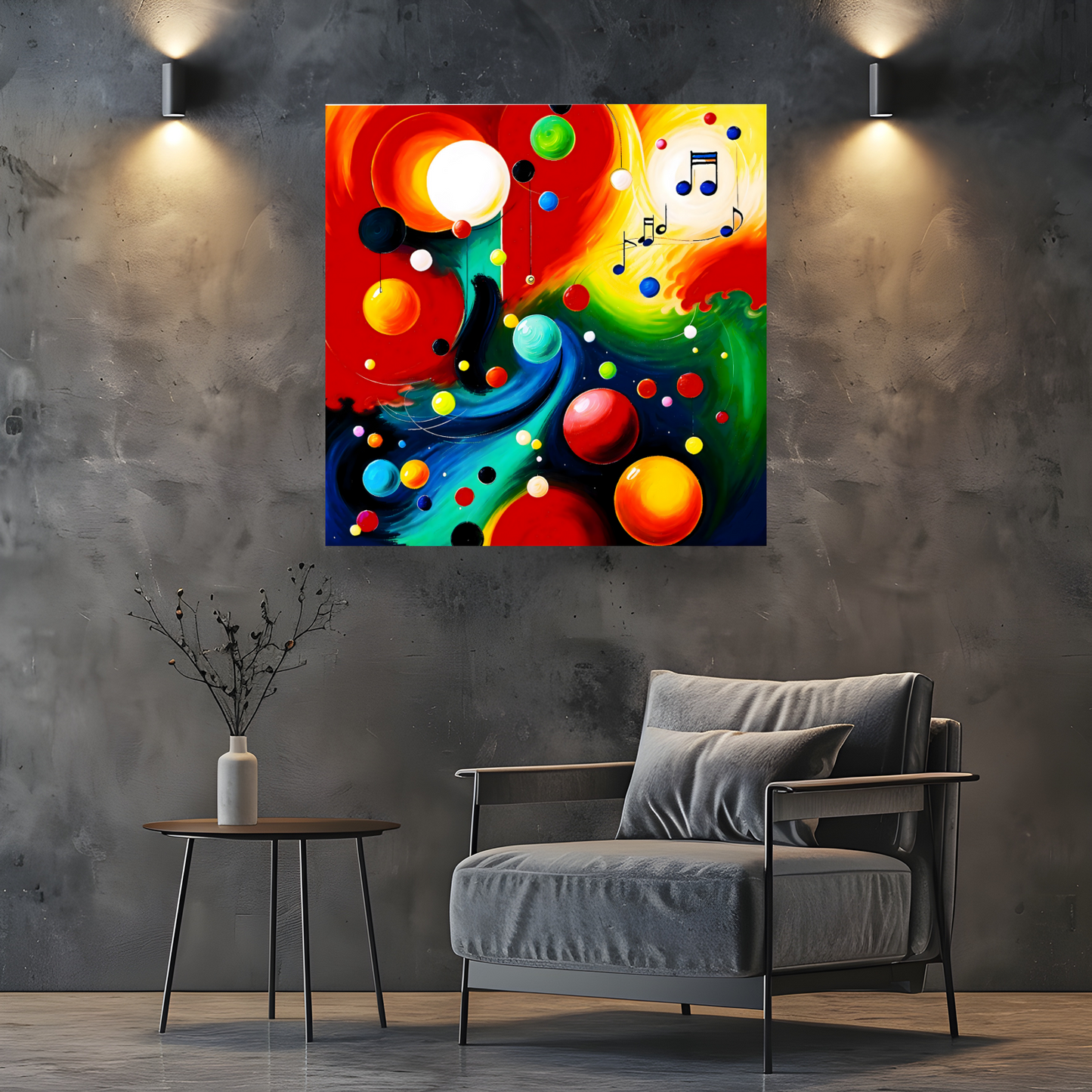Abstract Circles 1, Printed On Canvas, Vivid Colours, Box Canvas, Unique Images, A Gift To Last A Lifetime...