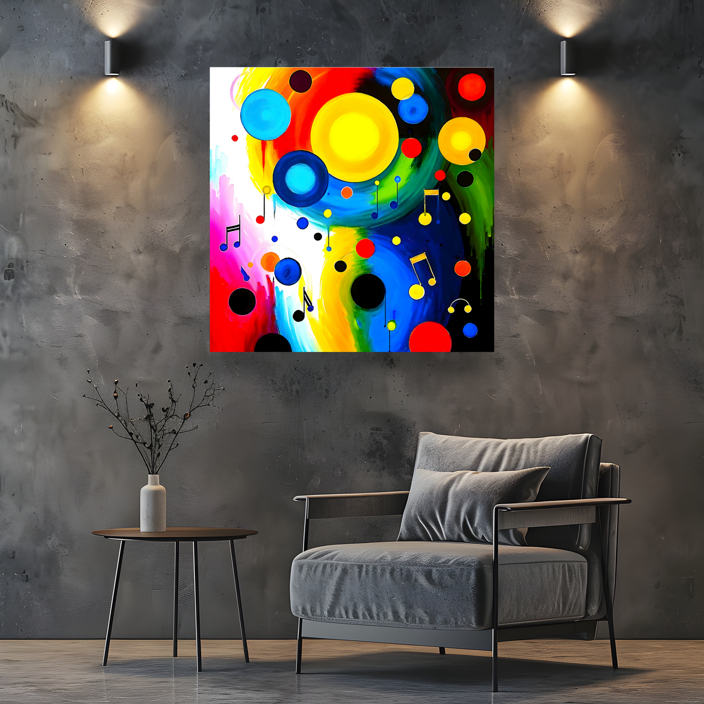 Abstract Circles 2, Printed On Canvas, Vivid Colours, Art Prints, Box Canvas, Unique Images, A Gift To Last A Lifetime...