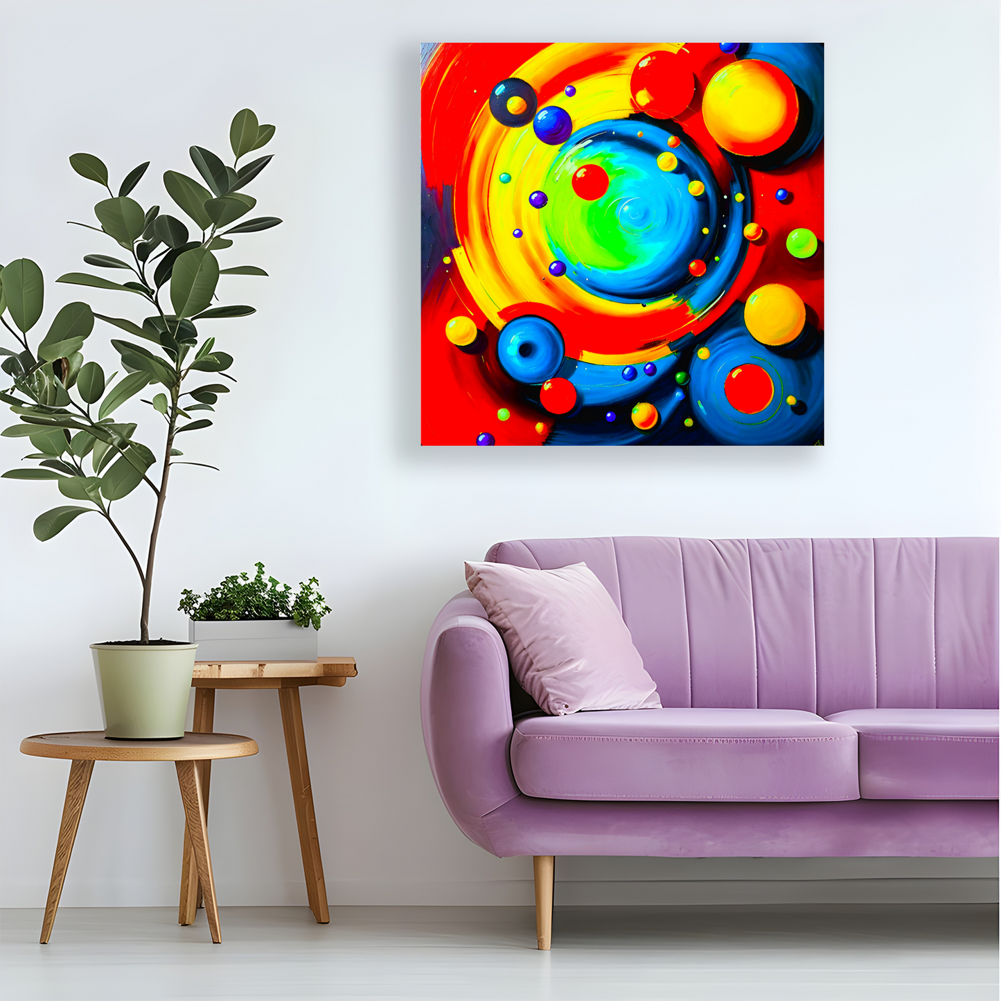 Abstract Circles 4, Printed On Canvas, Vivid Colours, Art Prints, Box Canvas, Unique Images, A Gift To Last A Lifetime...