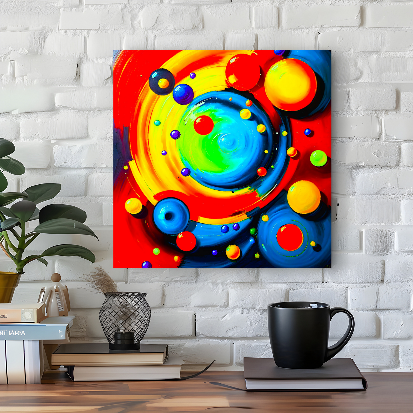Abstract Circles 4, Printed On Canvas, Vivid Colours, Art Prints, Box Canvas, Unique Images, A Gift To Last A Lifetime...