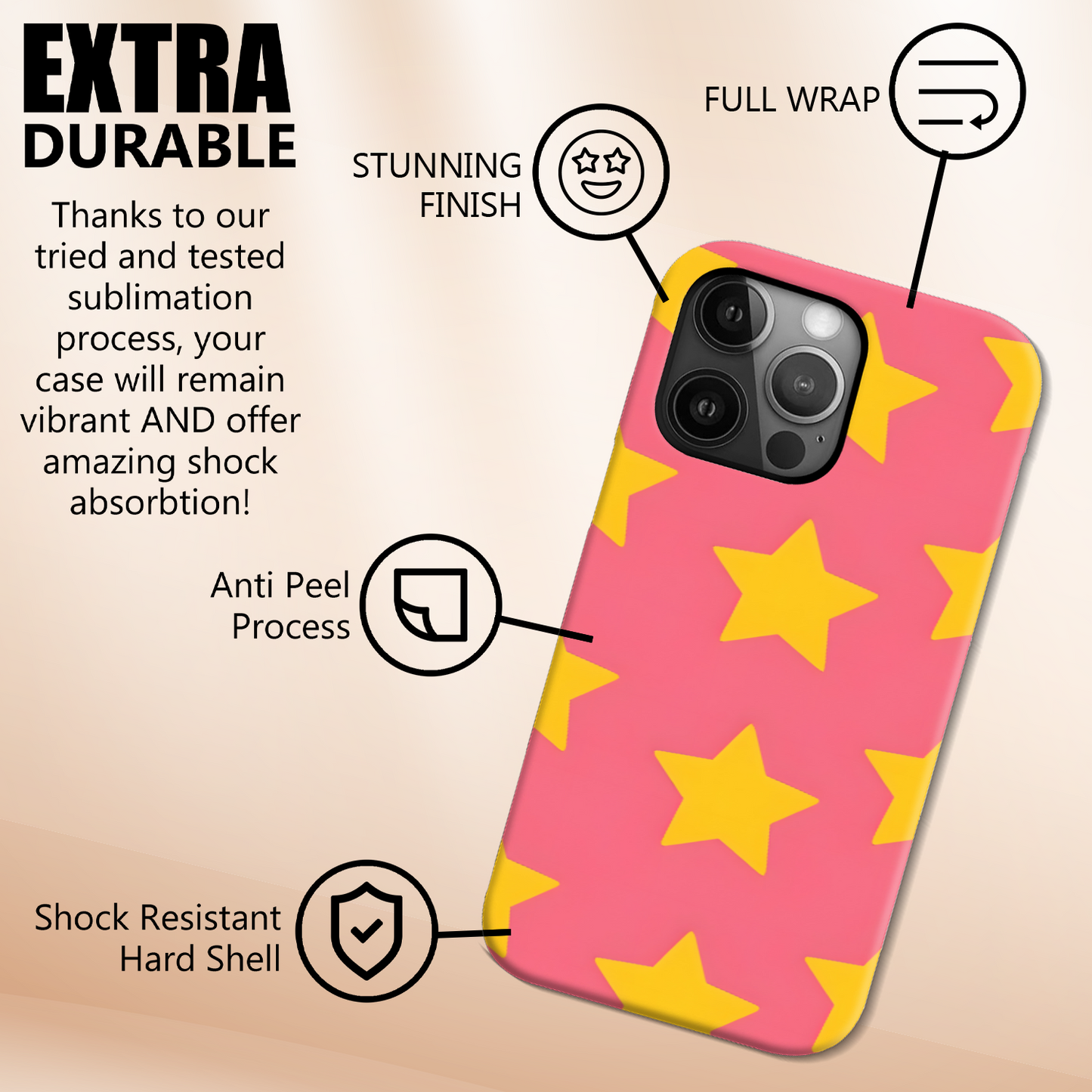 Stars 4, Magsafe Tough iPhone Case, Full Wrap Technology, Crafted From Premium Polycarbonate, Vivid Colours, Unique Image...