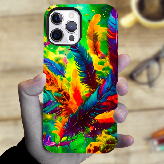 Feathers 1, Tough Phone Case, Full Wrap Technology, Crafted From Premium Polycarbonate, Vivid Colours, Unique Image...