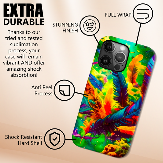 Feathers 1, Tough Phone Case, Full Wrap Technology, Crafted From Premium Polycarbonate, Vivid Colours, Unique Image...