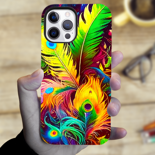 Feathers 3, Tough Phone Case, Full Wrap Technology, Crafted From Premium Polycarbonate, Vivid Colours, Unique Image...