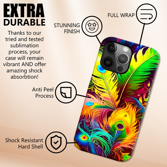 Feathers 3, Tough Phone Case, Full Wrap Technology, Crafted From Premium Polycarbonate, Vivid Colours, Unique Image...