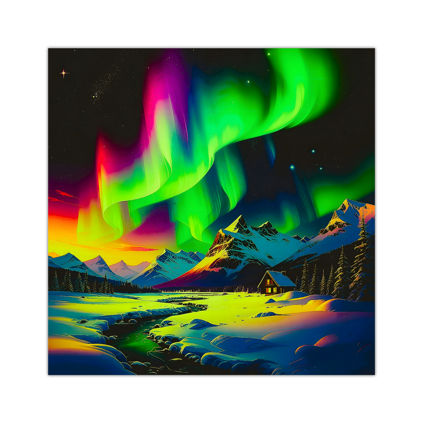 Aurora Borealis 1, Printed On Canvas, Vivid Colours, Art Prints, Box Canvas, Unique Images, A Gift To Last A Lifetime...