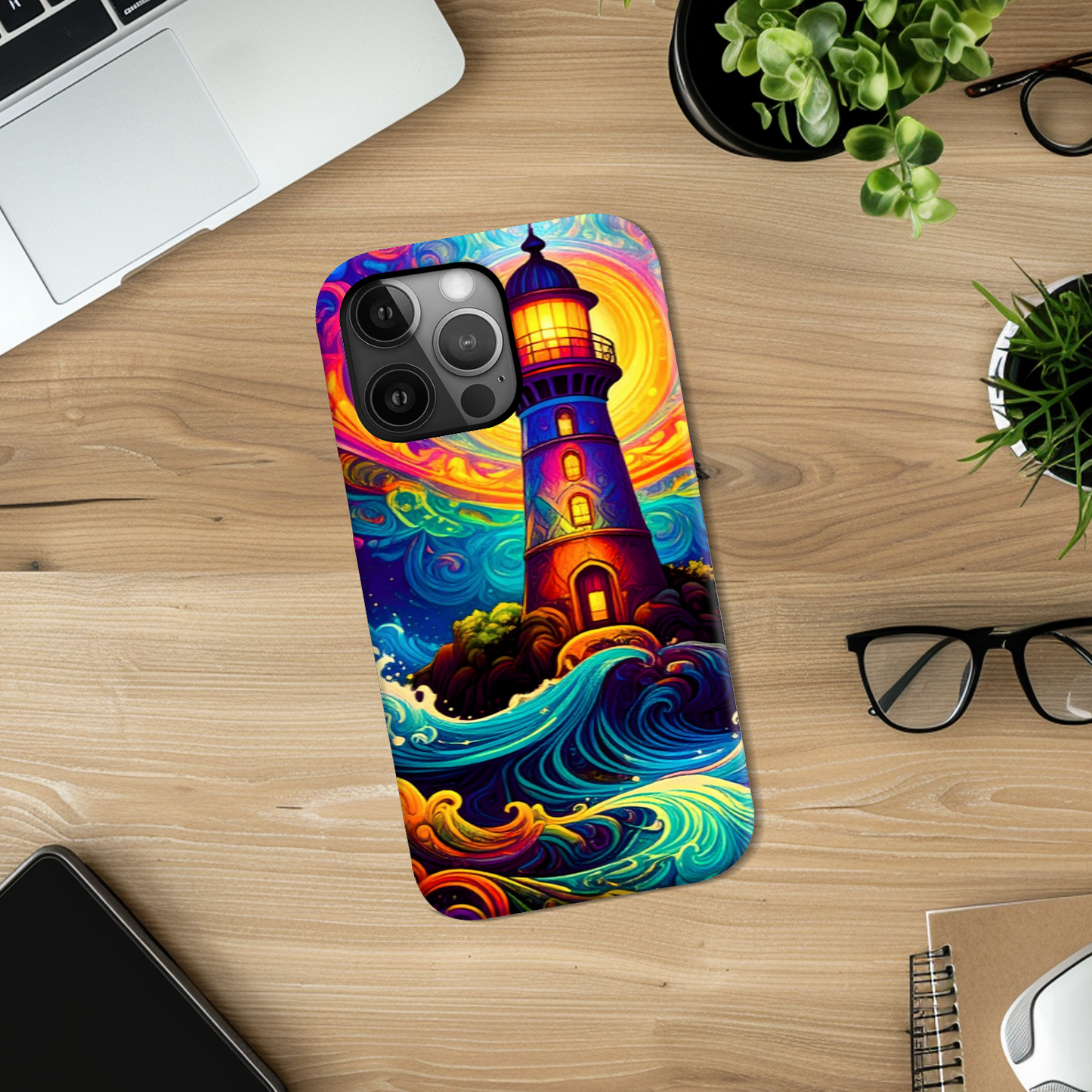 Fantasy Lighthouse 2, Tough Phone Case, Full Wrap Technology, Premium Polycarbonate, Unique Image...