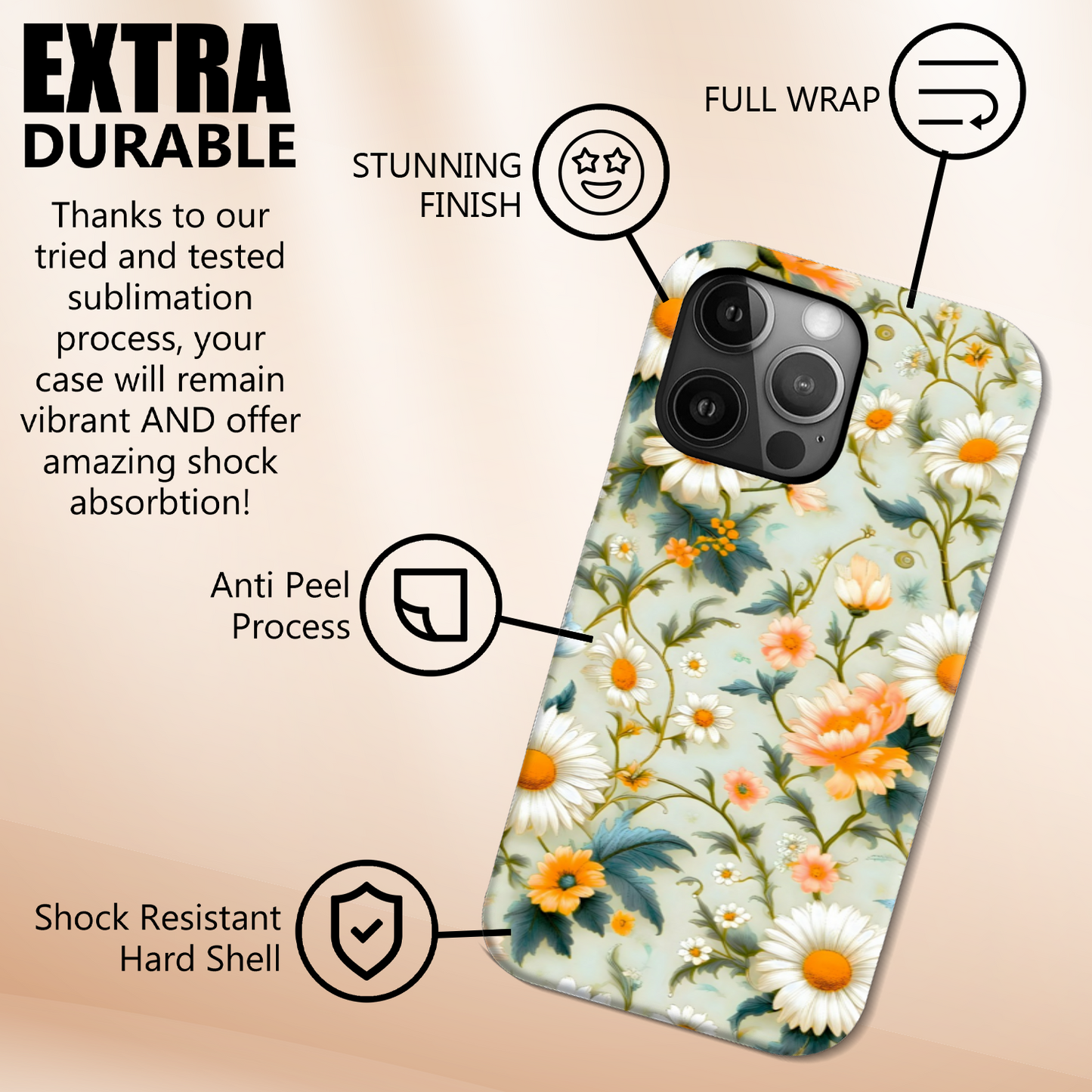Daisy PH1, Tough Phone Case, Full Wrap Technology, Crafted From Premium Polycarbonate, Great Gift Idea...