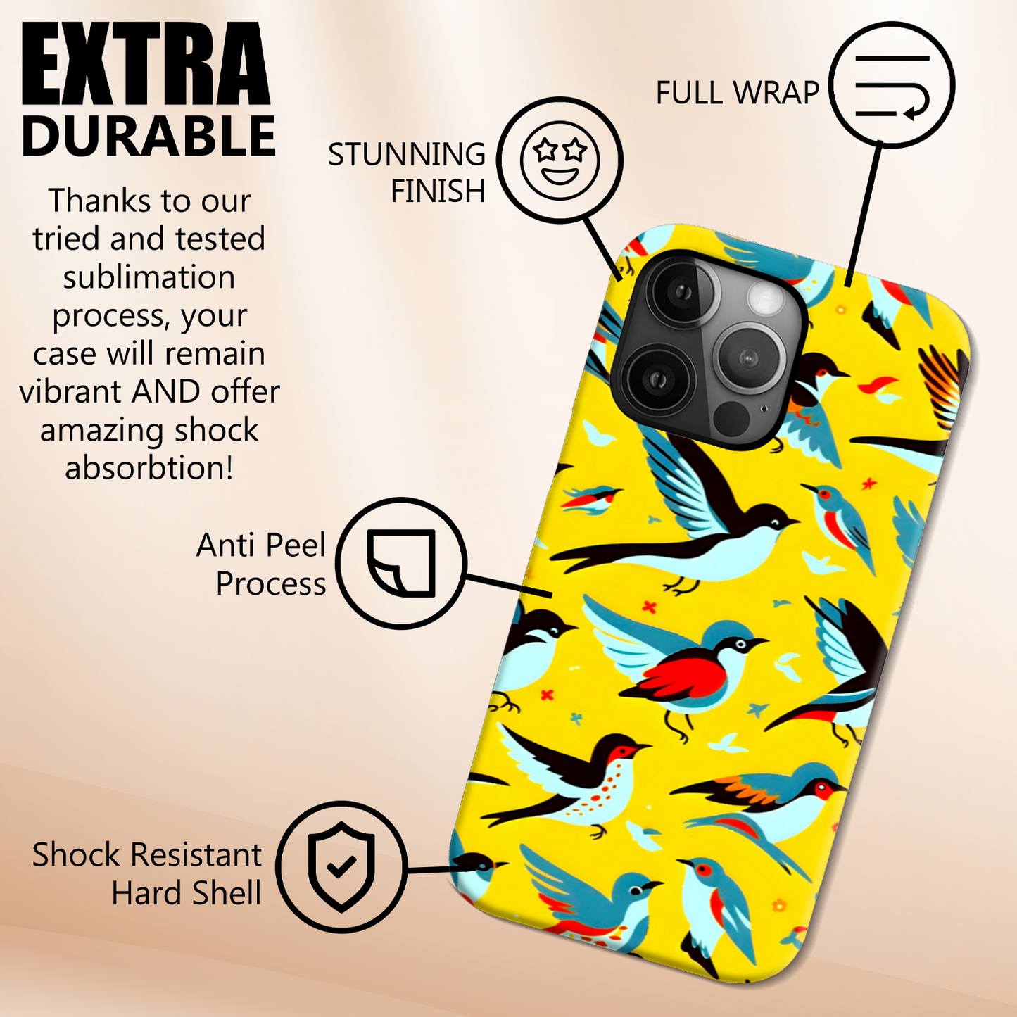 A Bird In Hand 3, Tough Phone Case, Full Wrap Technology, Crafted From Premium Polycarbonate, Great Gift Idea...