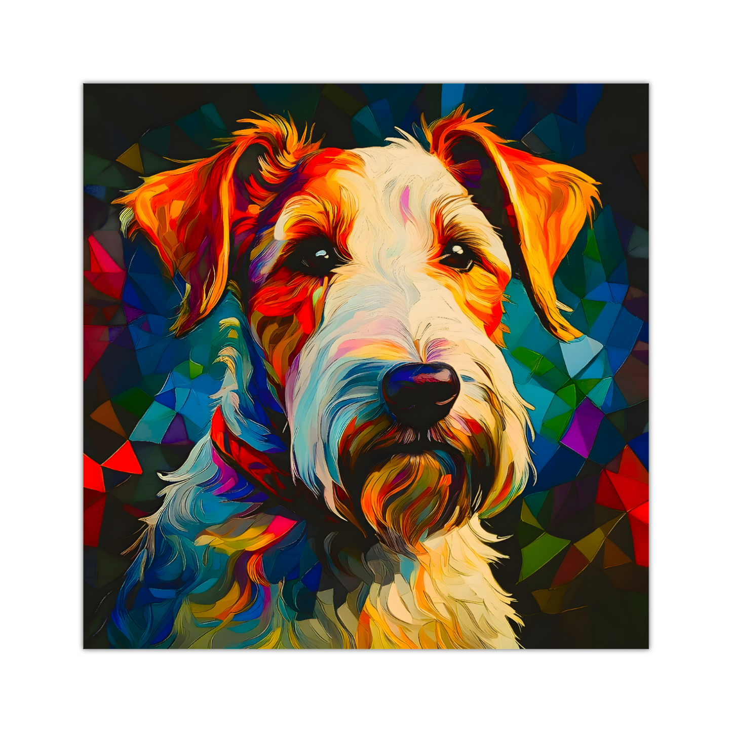 Wirehaired Terrier, Printed On High Quality Canvas, Vivid Colours, Box Canvas, Unique Images, A Gift To Last A Lifetime...