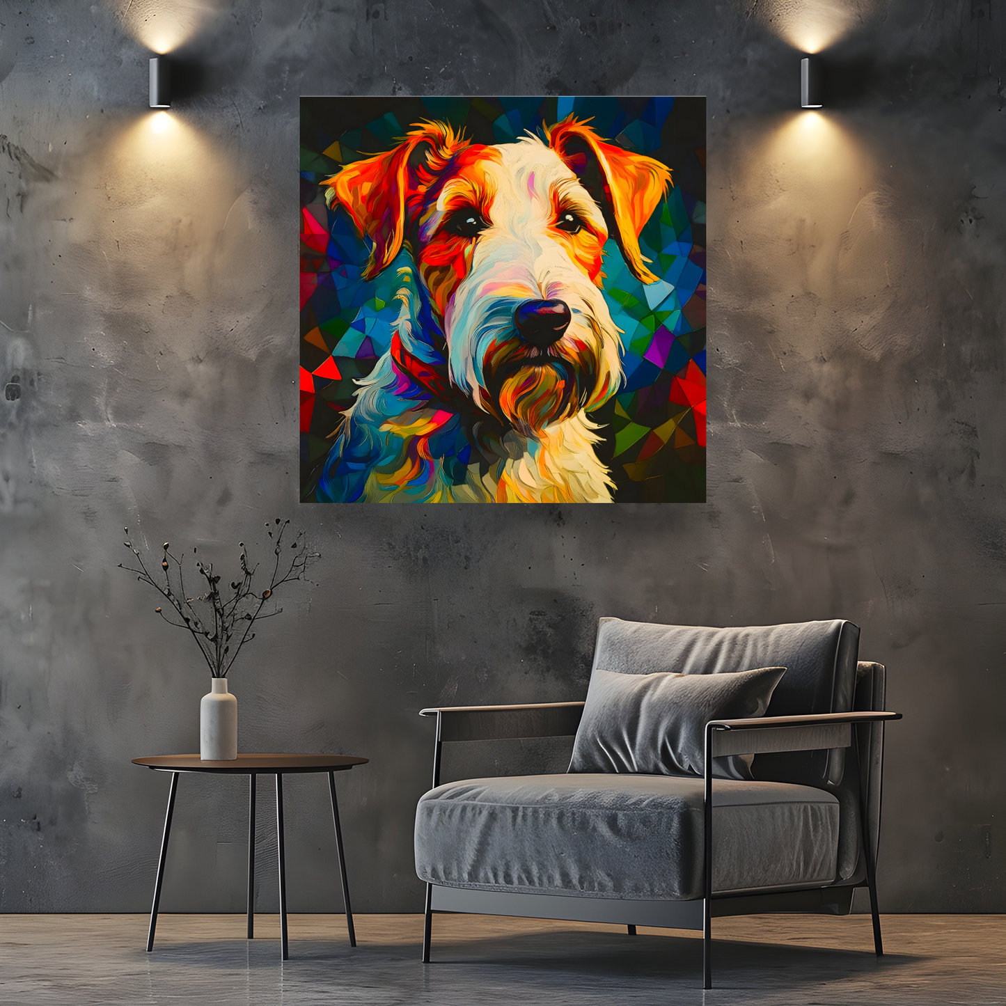 Wirehaired Terrier, Printed On High Quality Canvas, Vivid Colours, Box Canvas, Unique Images, A Gift To Last A Lifetime...