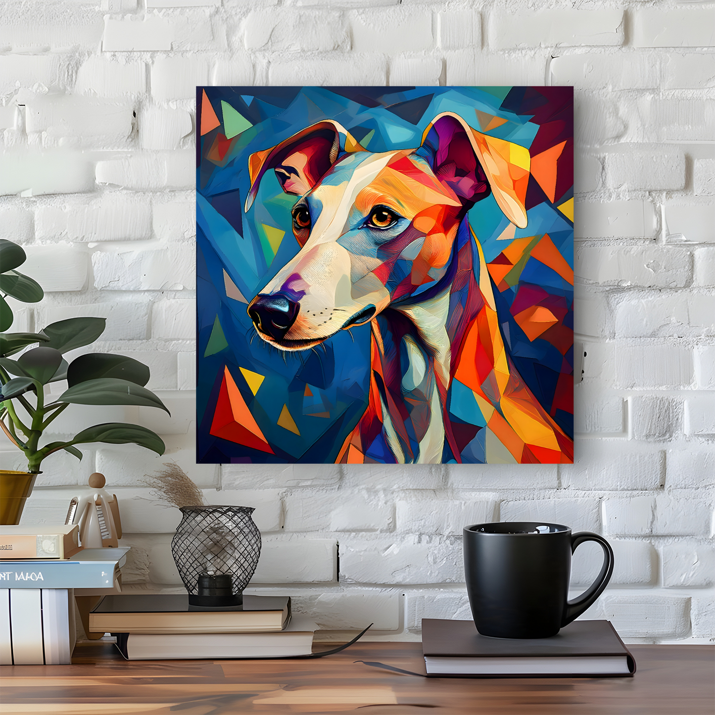 Whippet, Printed On High Quality Canvas, Vivid Colours, Box Canvas, Unique Images, A Gift To Last A Lifetime...