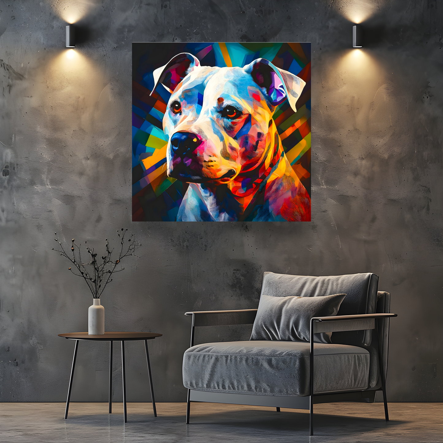 Staffordshire Bull Terrier, Printed On High Quality Canvas, Vivid Colours, Box Canvas, Unique Images, A Gift To Last A Lifetime...
