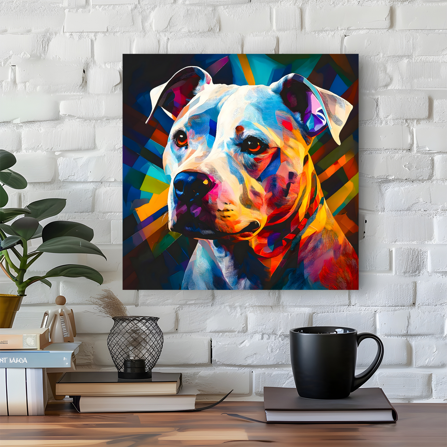 Staffordshire Bull Terrier, Printed On High Quality Canvas, Vivid Colours, Box Canvas, Unique Images, A Gift To Last A Lifetime...