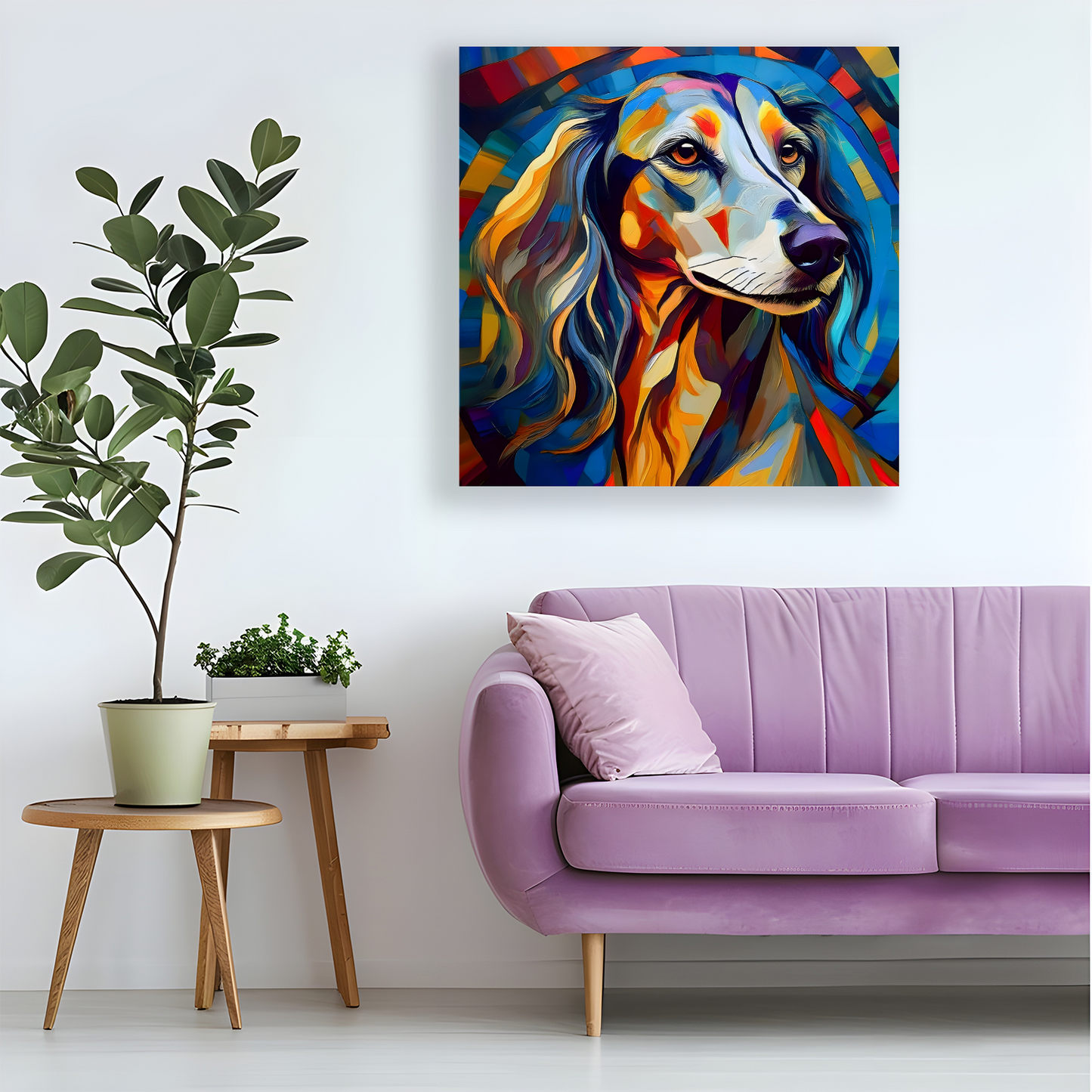Saluki, Printed On High Quality Canvas, Vivid Colours, Box Canvas, Unique Images, A Gift To Last A Lifetime...