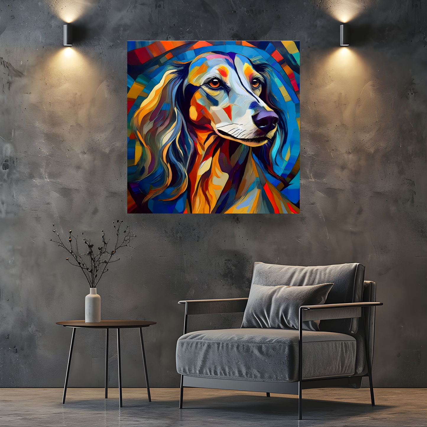 Saluki, Printed On High Quality Canvas, Vivid Colours, Box Canvas, Unique Images, A Gift To Last A Lifetime...
