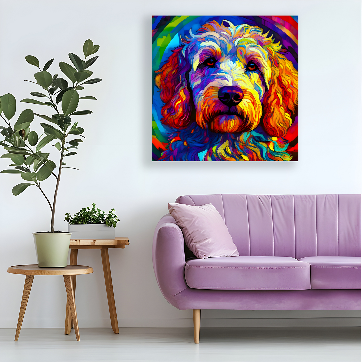Labradoodle, Printed On High Quality Canvas, Vivid Colours, Box Canvas, Unique Images, A Gift To Last A Lifetime...