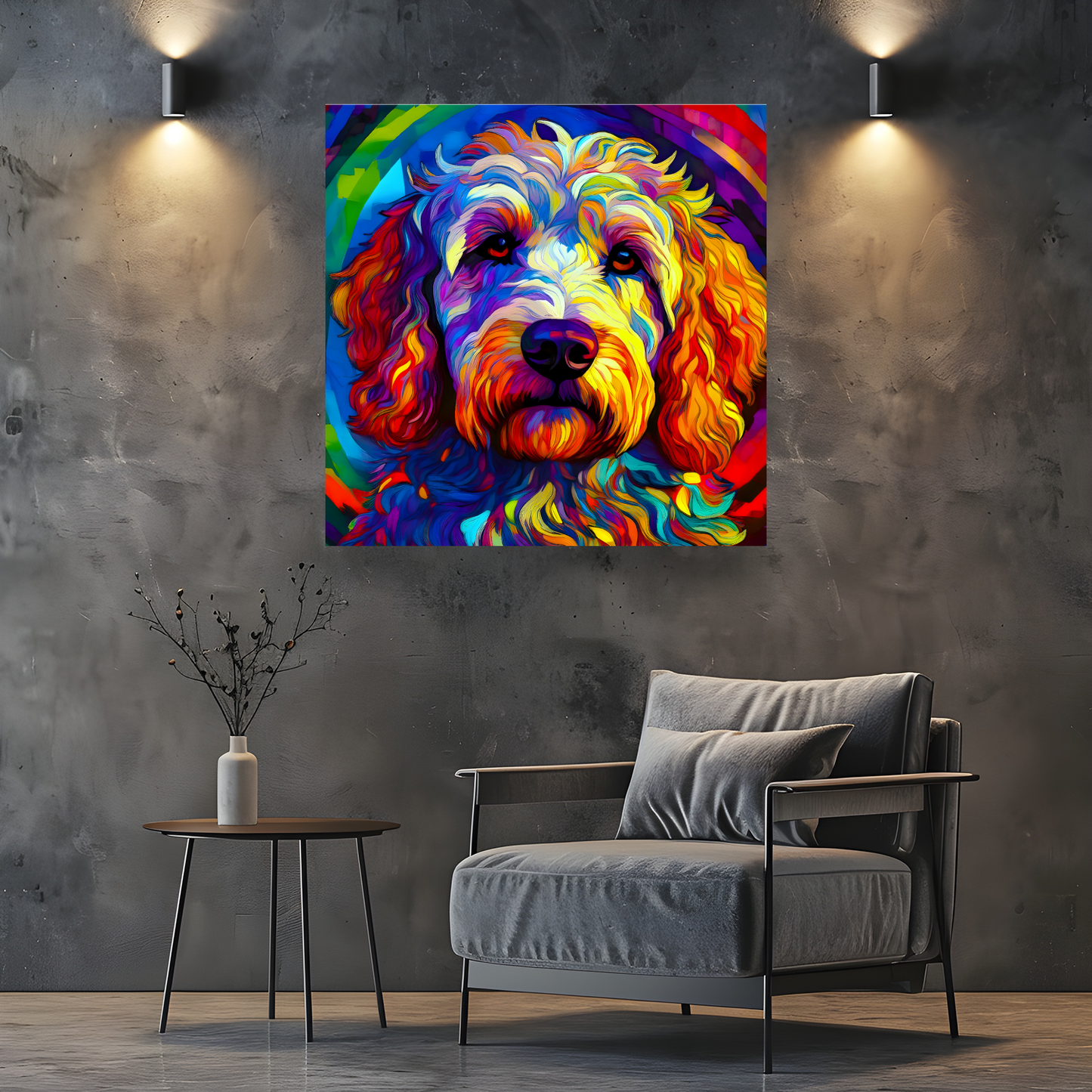 Labradoodle, Printed On High Quality Canvas, Vivid Colours, Box Canvas, Unique Images, A Gift To Last A Lifetime...