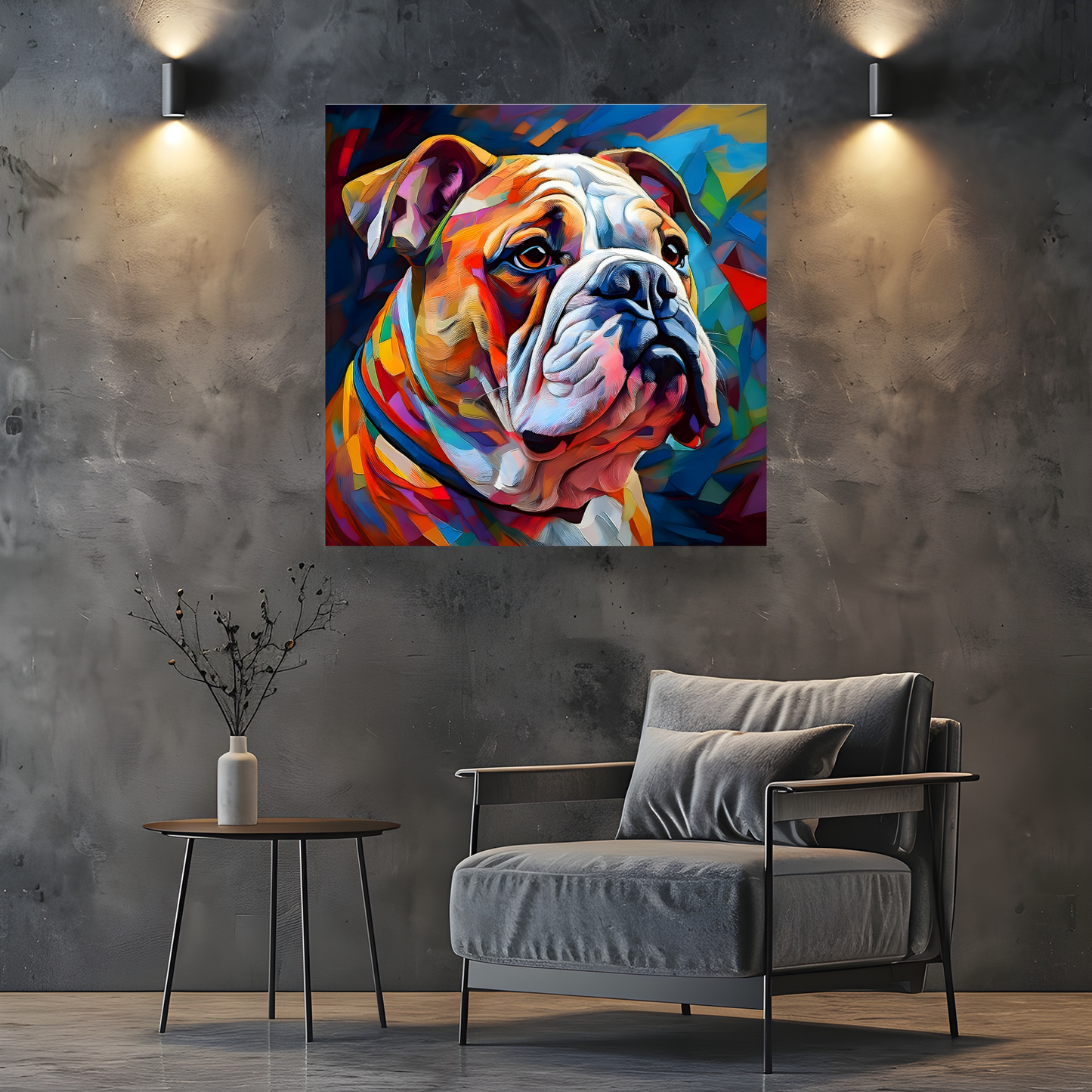 English Bulldog, Printed On High Quality Canvas, Vivid Colours, Box Canvas, Unique Images, A Gift To Last A Lifetime...