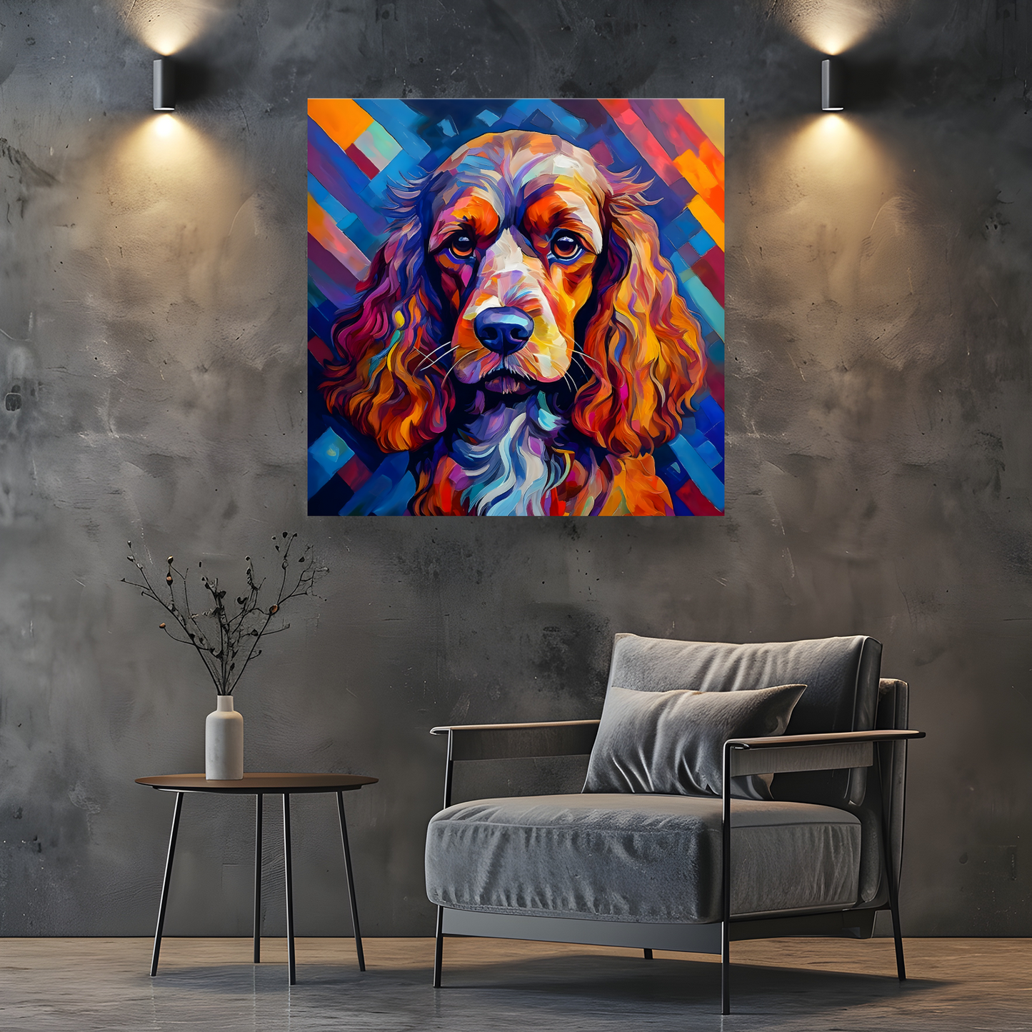 Cocker Spaniel, Printed On High Quality Canvas, Vivid Colours, Box Canvas, Unique Images, A Gift To Last A Lifetime...