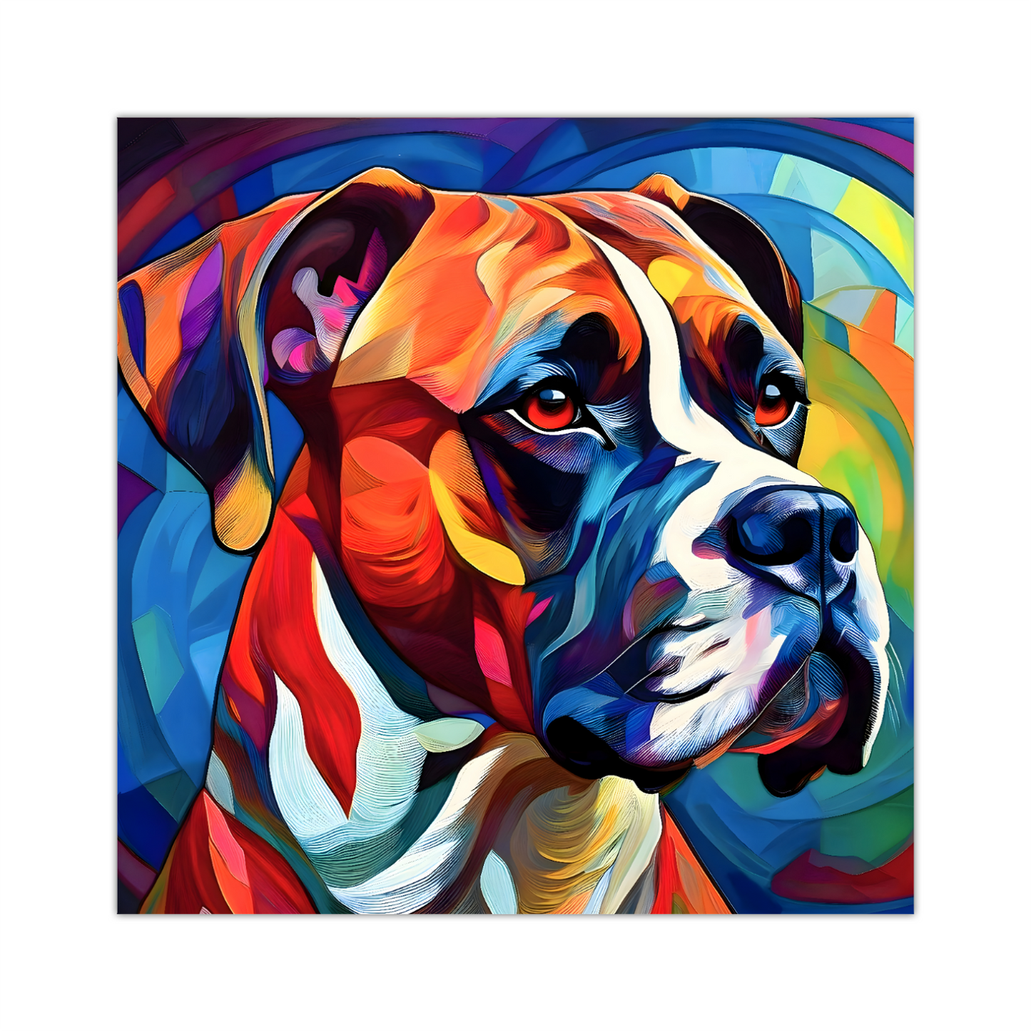Boxer Dog, Printed On High Quality Canvas, Vivid Colours, Box Canvas, Unique Images, A Gift To Last A Lifetime...